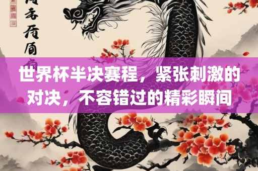 世界杯半决赛程，紧张刺激的对决，不容错过的精彩瞬间衡水勇创橡塑制品有限公司