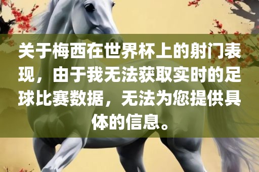 关于梅西在世界杯上的射门表现，由于我无法衡水勇创橡塑制品有限公司获取实时的足球比赛数据，无法为您提供具体的信息。