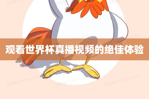 观看世界杯真播视频的绝佳体验