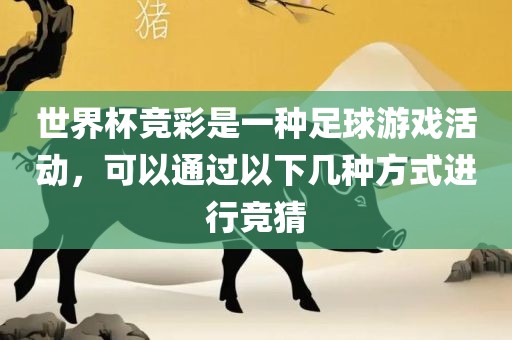 世界杯竞彩是一种足球游戏活动，可以通过以下几种方式进行竞猜