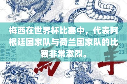 梅西在世界杯比赛中，代表阿根廷国家队与荷兰国家队的比赛非常激烈。
