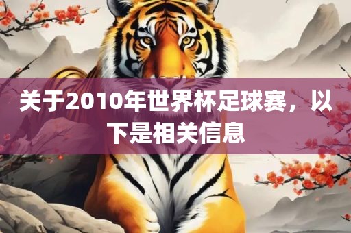 关于2010年世界杯足球赛，以下是相关信息