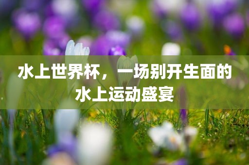 水上世界杯，一场别开生面的水上运动盛宴