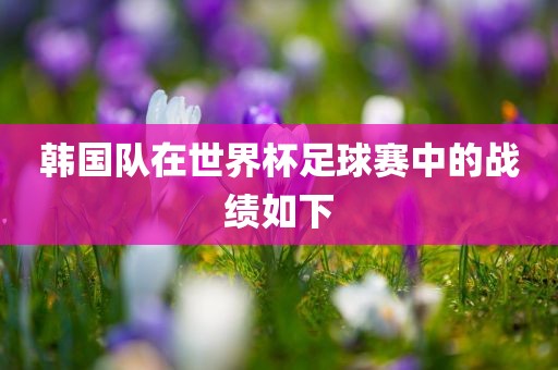 韩国队在世界杯足球赛中的战绩如下