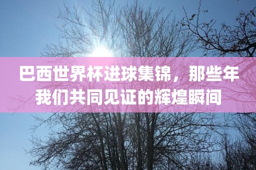 巴西世界杯进球集锦，那些年我们共同见证的辉煌瞬间