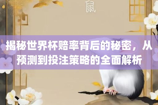 揭秘世界杯赔率背后的秘密，从预测到投注策略的全面解析
