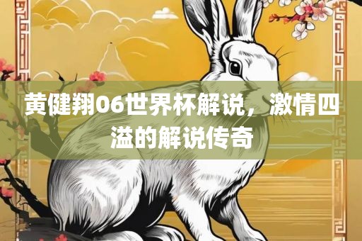 黄健翔06世界杯解说，激情四溢的解说传奇