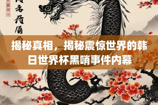揭秘真相，揭秘震惊世界的韩日世界杯黑哨事件内幕