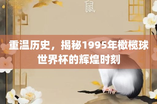 重温历史，揭秘1995年橄榄球世界杯的辉煌时刻