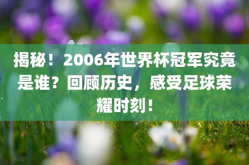 揭秘！2006年世界杯冠军究竟是谁？回顾历史，感受足球荣耀时刻！