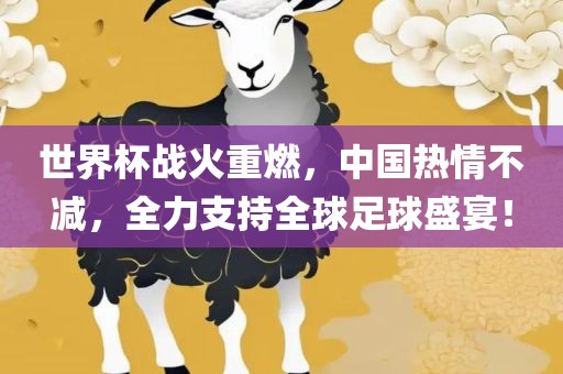 世界杯战火重燃，中国热情不减，全力支持全球足球盛宴！