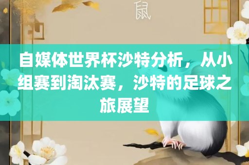 自媒体世界杯沙特分析，从小组赛到淘汰赛，沙特的足球之旅展望