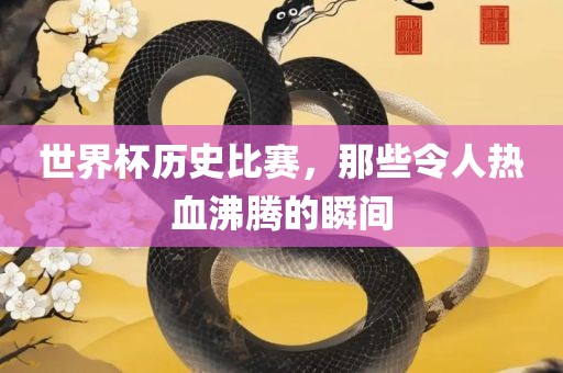 世界杯历史比赛，那些令人热血沸腾的瞬间